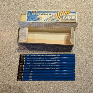 Vintage Mars STAEDTLER Lumograph Drawing Pencils 2830 (K3) with Original Tin